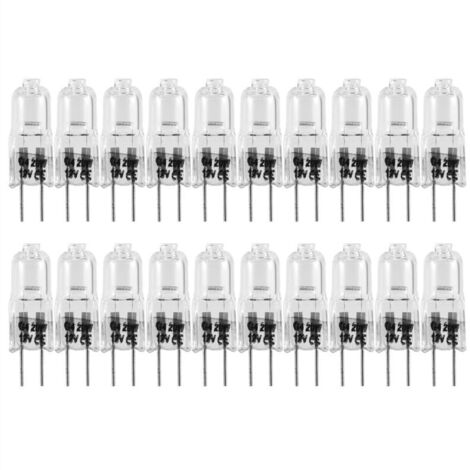 Debuns – Lot de 20 ampoules halogènes G4 20W 12V – Culot G4 transparent – Blanc chaud 2700K – Éclairage cuisine et signalisation
