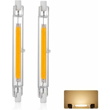 Ampoule LED R7S 118mm 20W Dimmable, Blanc Chaud 3000K 3000LM, Linéaire Remplacer Lampe Halogène J118 20W, Éclairage à 360 Degrés, Sans Scintillement, R7S OCB LED Tubes pour Projecteur, lot de