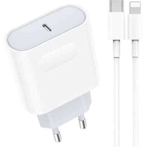 Chargeur for iPhone 14/14 Pro /14 Pro Max /14 Plus /13 12 11 SE Mini X XS XR, 25W USB C Prise Rapide et 1M Cable Secteur Mural Type C Alimentation Adaptateur Trefard