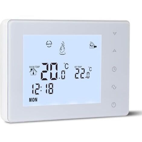 Thermostat Chaudiere Gaz 2 Fils à Piles,Thermostat Mural, Thermostats Programmable Filaire,Thermostats d'ambiance,Alimentation par Piles 2 AA,Aucune Fonction WiFi,Pile Non Incluse