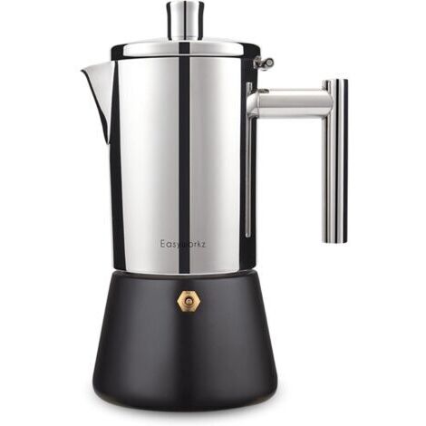 Diego Stovetop Espresso Maker Stainless Steel Italian Coffee Machine Maker Induction Moka Pot, 200ml 4cup