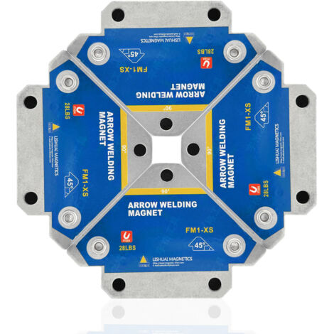 Aimant de soudage 4 pièces avec positionneur magnétique de force de maintien de 13 kg/28 LB angle de soudage carré 45° 90° 135° aimant de soudage carré outils de localisation auxiliaires (1/5)