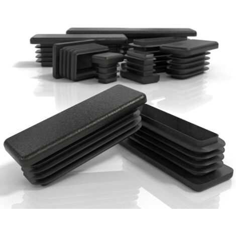 Bouchons à lamelles 80 x 40 mm pour tube carré embouts rectangulaires en PE butée de pied de chaise bouchon de tube carré pour tubes métalliques, chaises, canapés, tables et étagères 4 pièces.