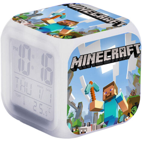 Minecraft Wecker Coolie Fear Cartoon LED numérique couleur horloge lumineuse Geburtstagsgeschenk Weihnachtsgeschenk - Dontodent