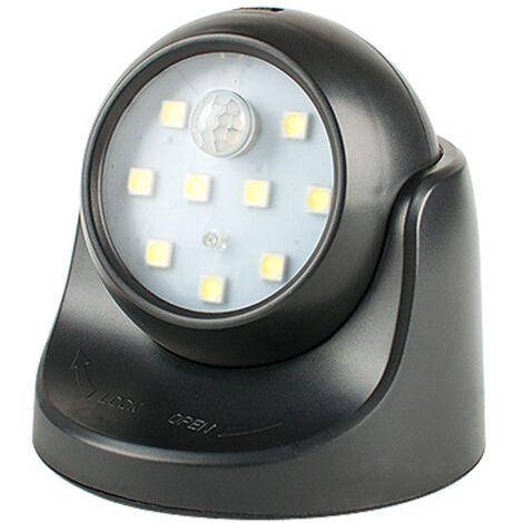 Applique murale d'extérieur avec détecteur de mouvement, éclairage LED extérieur, alimenté par batterie, éclairage sans fil, rotation et inclinaison à 360 degrés