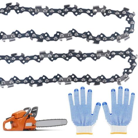Chaîne de tronçonneuse de 35 cm 3/8" LP 52 maillons d'entraînement, 2 Pièces Chaîne de Tronçonneuse, Compatible avec Bosch, Makita, Husqvarna, Dolmar, Einhell, Makita DUC353Z, etc