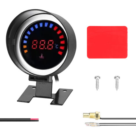 Jauge de température d'eau de 52mm, compteur numérique de voiture, affichage LED 0-120 ℃ avec fonction d'alarme de capteur pour voiture camion moto