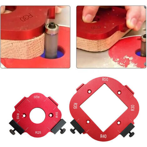 Gabarit de routeur à gabarit de rayon 4 en 1, ensemble de 2 pièces, embouts à coins arrondis en alliage d'aluminium 10-25R et 30-50R (1/5)