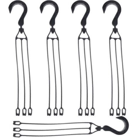 5 paquets Chaîne de suspension en plastique pour Pots de fleurs, crochet de panier suspendu rotatif à 360 °, support de Pot de fleur (noir)