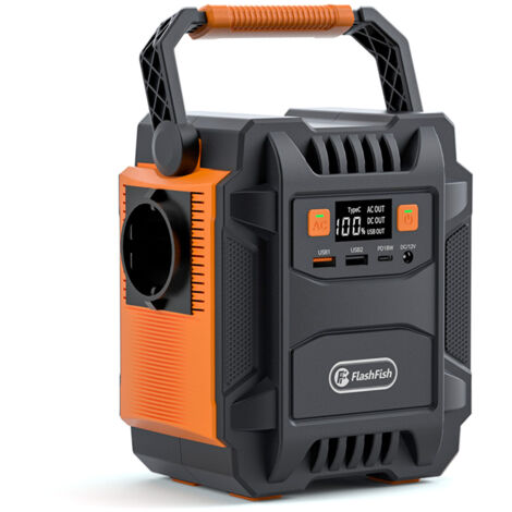 Flashfish A201 Centrale électrique portable 48 000 mAh/172 Wh Générateur solaire Maximum 400 W Batterie de secours d'urgence Énergie 220 V Règlement européen (batterie au lithium intégrée)
