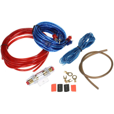 Linghhang – Kit de câblage audio pour amplificateur de voiture 1500W – Câble d'alimentation 8GA 4,5m – Porte-fusible 60A – Faible bruit et distorsion