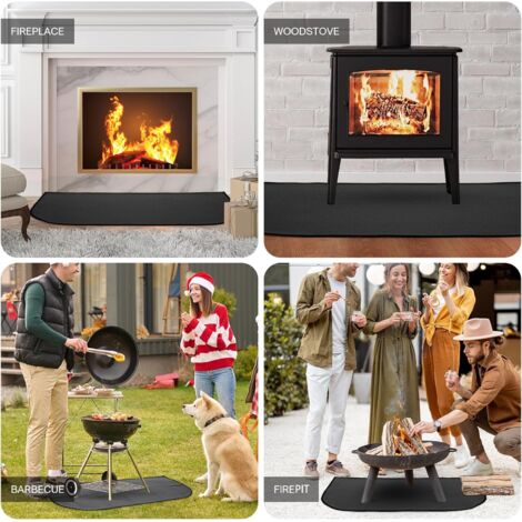 Tapis De Cheminée Ignifuge 107x61cm - Tapis Anti-Feu Protection Foyer Poêle Barbecue