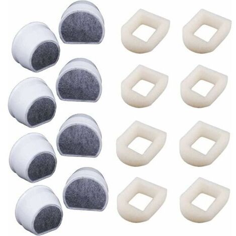 Pack de 16 pré-filtres en mousse et filtre à charbon compatibles avec la fontaine PetSafe Drinkwell INOX 360 Avalon Pagoda Seascape et les fontaines Sedona, filtre pour fontaine à eau pour chat et chi (1/5)