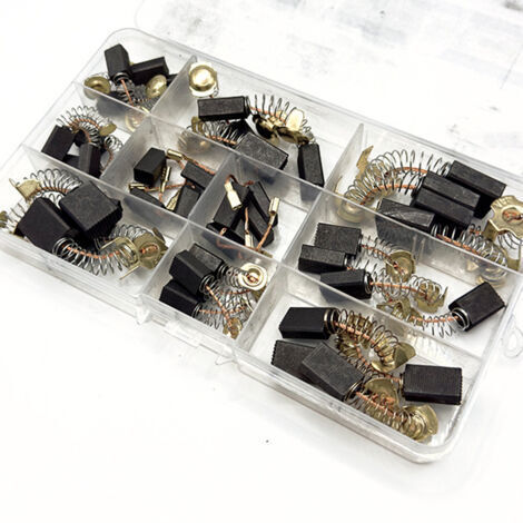 Lot de 40 balais de charbon pour moteur électrique, 10 tailles, universels, pour perceuse, machine, pour ponceuse