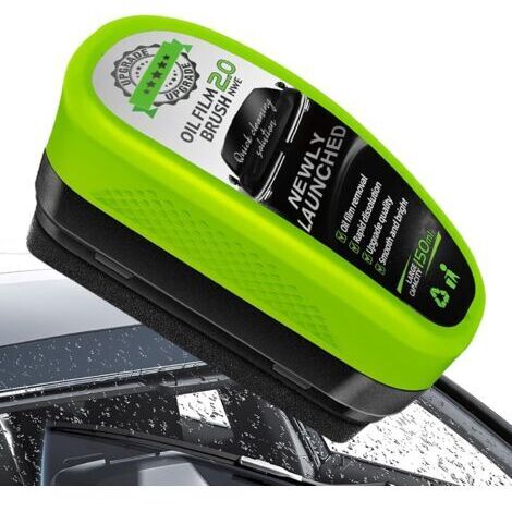Dissolvant De Film D'huile,Car Glass Oil Film Remover, Nettoyant pour Pare Brise Voiture, Outil De Nettoyage pour Verre, pour Pare-Brise, Rétroviseurs, Vert (Vert, 1pc) (1/5)