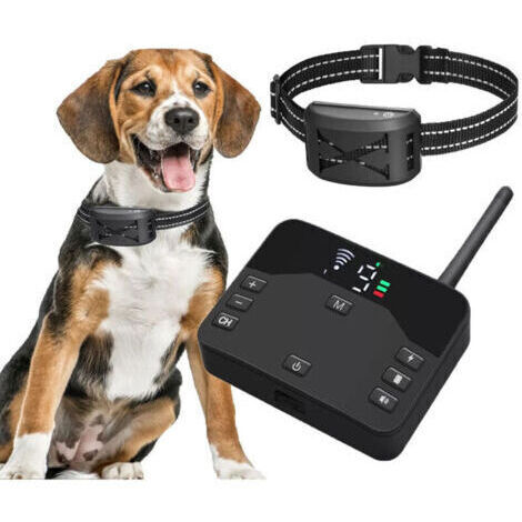Clôture électrique sans fil 2 en 1 pour chien, système de confinement des limites des animaux domestiques avec récepteur étanche rechargeable, collier de dressage réglable pour chien. TRIMEC