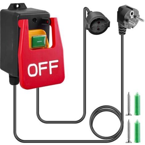 Interrupteur Marche/Arrêt Monophasé 250V, Interrupteur de Sécurité Électromagnétique avec Prise de Tension Zéro