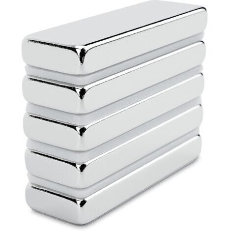 5 pièces Aimant néodyme rectangulaire 30x10x4 mm, aimants néodyme très puissants barre aimantée 5,4 kg de charge