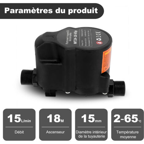 Pompe De Surpression 150W DC 32L/min – Haute Levée 25 M Avec Interrupteur Intelligent – Idéale Maison, Solaire, Chauffage & Jardin (Prise UE)