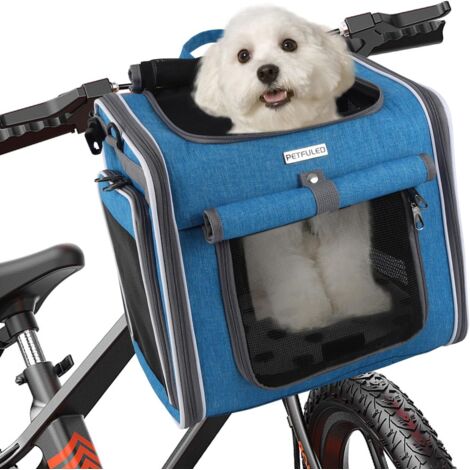 Panier Avant De Vélo Amovible - 35x27x26 Cm, Polyester 600D, Charge Max 10kg - Pour Animal De Compagnie Ou Courses