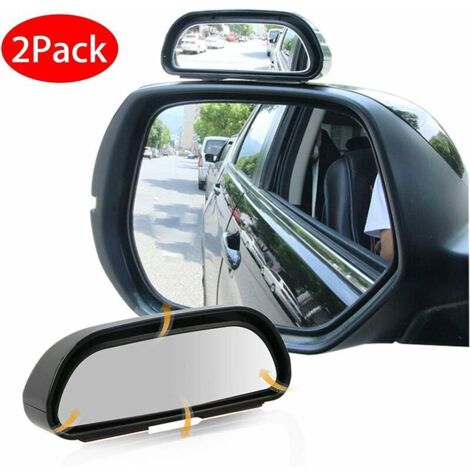 Lot de 2 360° Voiture Rétroviseurs d'angle Mort, Universels Droite + Gauche Ajustables Verre HD Miroir Auxiliaire Grand Angle Réglables de Voiturepour Angles Morts Camionnette Rétractable SUV RV Frame