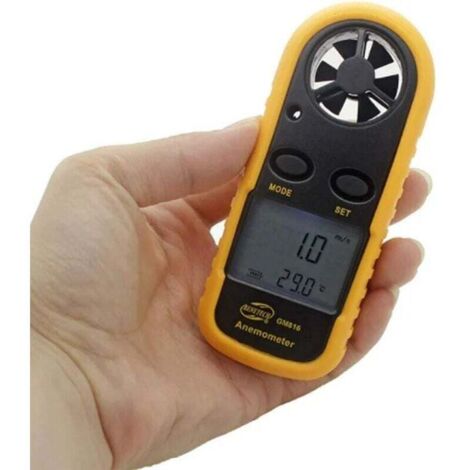 Numérique Anémomètre Anémomètre avec écran LCD rétro-éclairé, de Mesure de Vitesse d'air, débit d'air et de la température de l'air extérieur for Activitie
