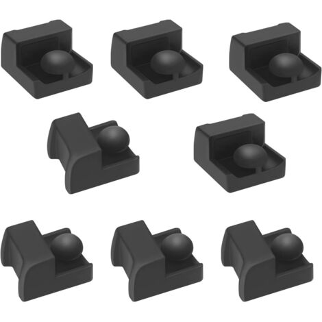 Lot de 8 protections en silicone compatibles avec la friteuse à air chaud Ninja Crispi FN101, accessoires et pièces de rechange Ninja Crispi, aptes au contact alimentaire - noir (1/5)
