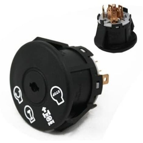 Contacteur à clé adaptable pour tondeuse autoportée – 4 positions – 7 bornes à clipser – Compatible HUSQVARNA, JOHN DEERE, MTD