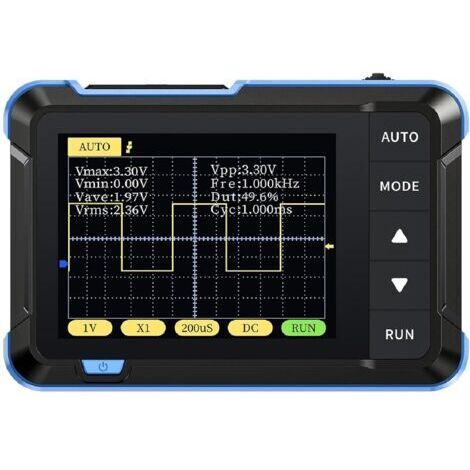 CHOYCLIT FNIRSI DSO152 Mini Oscilloscope numérique portable 2.5MSa/s 200KHz bande passante analogique 800 VPP avec sortie PWM (Version Standard) (1/5)