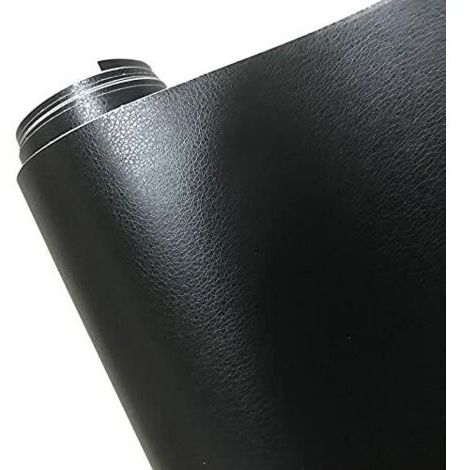 Covering Voiture,Film Covering Voiture Motif en Cuir Noir Autocollants de Film Vinyle adhésif en PVC pour carrosserie Automobile décoration Interne Film Vinyle Film en Cuir de Voiture