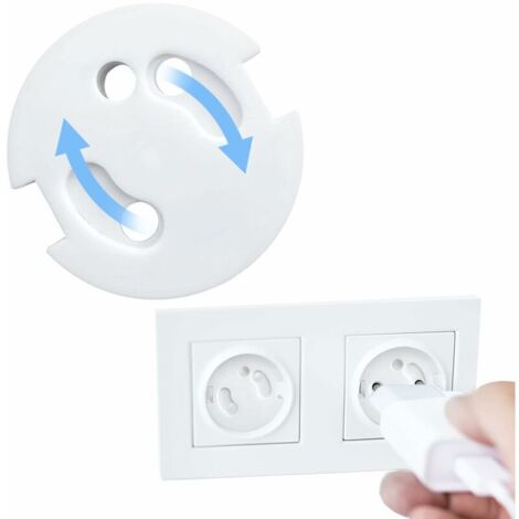 Cache Prise Bébé Français-Protection Prises Bebe-Caches Prises Electrique-Sécurité Enfant-Mécanisme Tournant,10Pcs