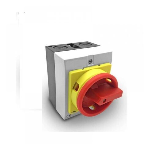 Roleader – Interrupteur sectionneur rotatif cadenassable 4P 16A – IP65 pour installations électriques industrielles – Tension AC 230/400V – Polycarbonate