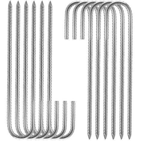 Roleader – Piquets de fixation sol XL – Lot de 10 sardines galvanisées 30 cm – Acier électrozingué pour sols durs et rocailleux – Fixation tentes