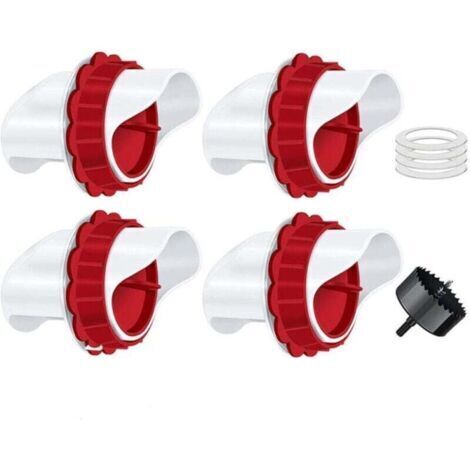 Mangeoire Poules. Mangeoire Poule Automatique. 4 Ports DIY Mangeoire à volaille Gravité Kit pour Seaux Tonneaux Bacs