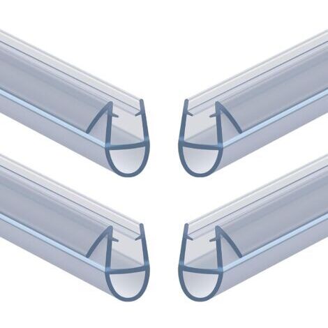 Joint de Douche pour Paroi en Verre, 30CM 4PCS Barrière de Douche, Joint Porte Douche pour Vitre 4-6mm, Joint d'Étanchéité Cabine Douche Barrière Pliable, PVC Extra-épais (Transparent)
