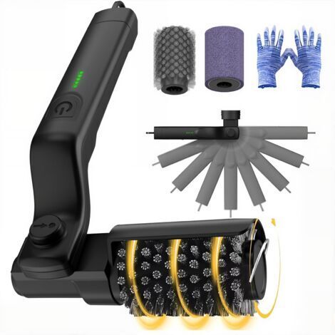 Brosse électrique pour barbecue, brosse électrique sans fil et rechargeable, nettoyeur de barbecue électrique réglable à 180° et rotatif à 360°