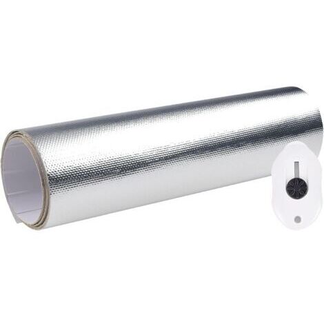 Feuille Isolante Autocollant Isolation Thermique en Feuille Aluminium Fibre de Verre Feuilles Isolant Thermique Voiture Pare Chaleur Adhesif Matériau Réfléchissant pour Tuyau , 60 x 250 cm (1/5)