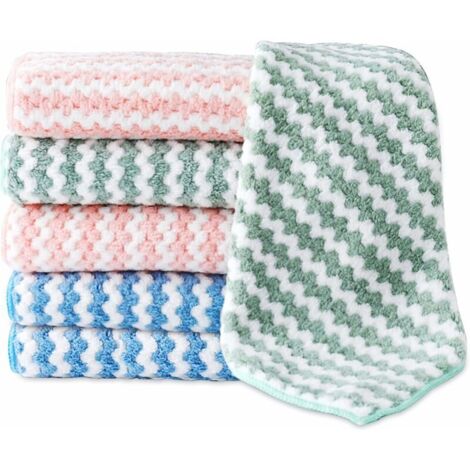6pcs Chiffons Microfibres Lingettes de Nettoyage Réutilisables Torchons de Nettoyage Poussiere Serviettes pour Cuisine Voiture Verre Vitre GU.B/bon (1/5)