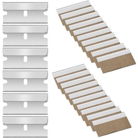 20 pièces Lame Grattoir de Rechange, Grattoir Vitre, Grattoir Vitrocéramique, Racloir, Racloir Vitrocéramique, Métal Lames Rechange Pour Grattoir, Avec emballage indépendant,40 20 mm