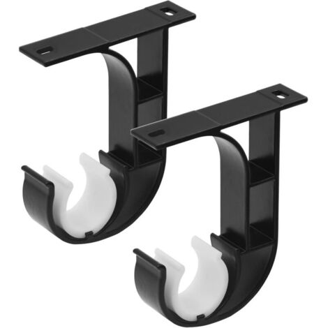 Sollbry – Supports de tringle à rideau de plafond – Lot de 2 – Alliage d'aluminium épais – Tige jusqu'à 28 mm – Installation facile avec vis et ancrages