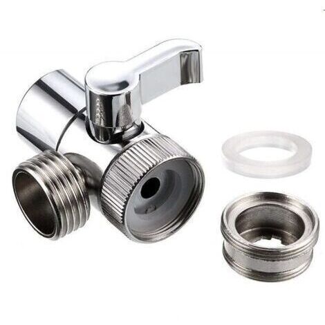 Valve Inverseur de Douche 3 Voies Robinet Inverseur Diverter Rechange Adaptateur De Douche Robinet Valve pour Cuisine ou Salle de Bain,G1/2 (1/5)