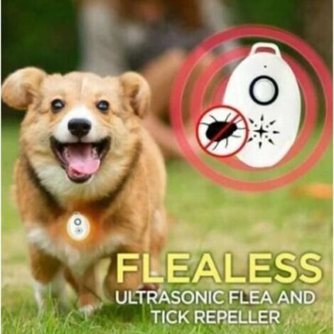 Pendentif Ultrasonique Anti tiques et anti puces pour chiens, chats et animaux de compagnie Répulsif collier ultrason étanche (1/3)