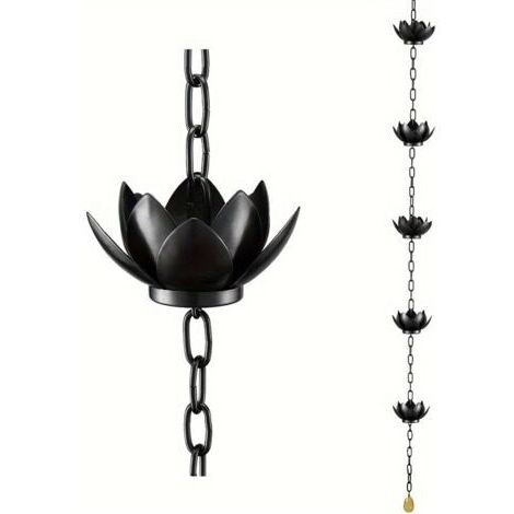 Chaîne de pluie, chaîne de réception de pluie Lotus pour gouttières extérieures, coupes de chaîne de pluie pour remplacer la descente de gouttière, détourner l'eau