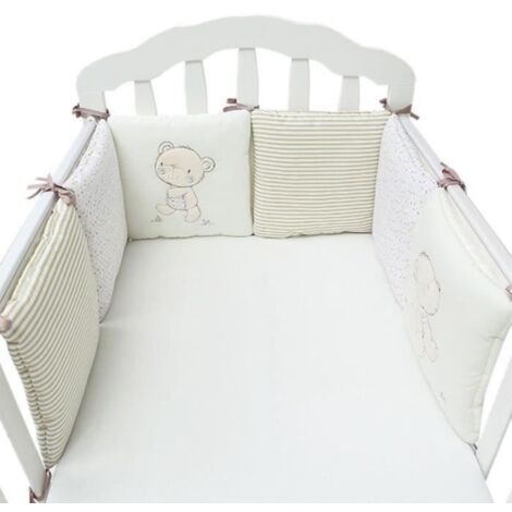 Tuserxln – Tour de lit bébé pare-choc 6 pièces 30x30cm – Coton doux et épais – Motifs colorés – Protection pour lit enfant