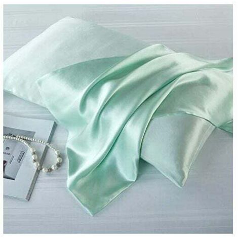 Tuserxln – Taie d'oreiller en soie de mûrier naturelle – Douceur et confort – 50x75cm – Anti-acariens et régulateur de température (1/2)