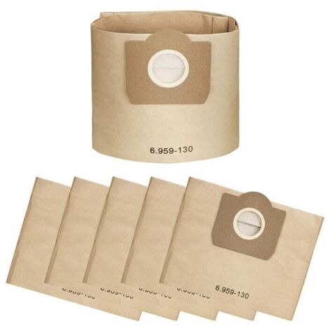 Sac Aspirateur WD3, Lot de 5 Sacs droits Aspirateur pour Karcher WD3, WD 3 Premium, WD3200, WD3500P, A2204, A2204, A2534, SE4001(Lot de 5 ), (1/5)