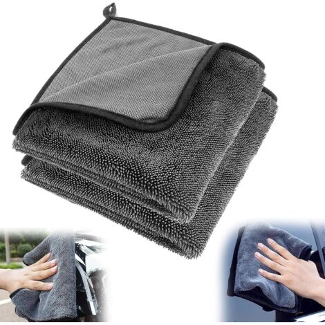 Houhence – Serviette de voiture en microfibre 90x60 cm – Grammage 600 GSM – Lavable en machine – Nettoyage sans traces ni peluches