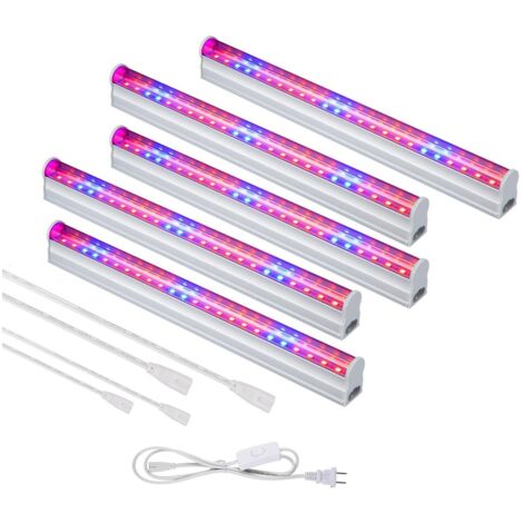 Houhence – Lampe de croissance LED T5 6W – Lumière bleue rouge 660nm 450nm – Flux lumineux 3000 lm – Pour plantes d'intérieur et semis