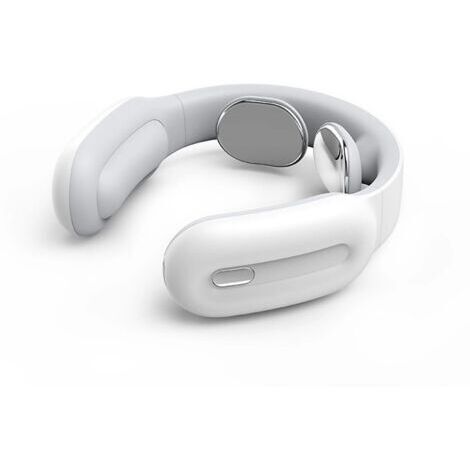 Massageur cervical multifonction intelligent - Protège-cou à impulsions électriques - Compression chaude épaules et nuque - Modèle à airbags D12 (blanc)