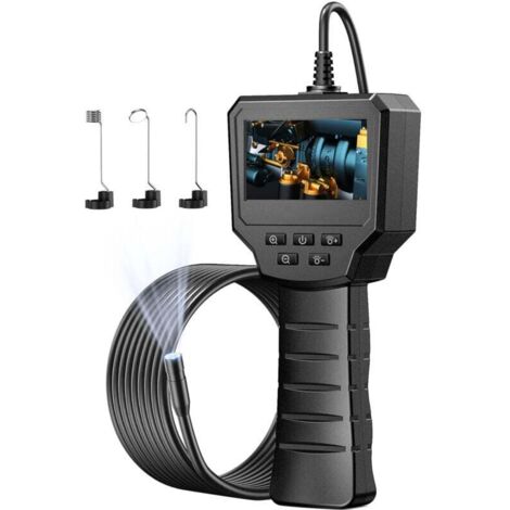 Houhence – Caméra d'inspection 2,4 pouces 1440P HD – Étanche IP67 – Câble semi-rigide 5m – 6 LED réglables – Angle de vision 70°